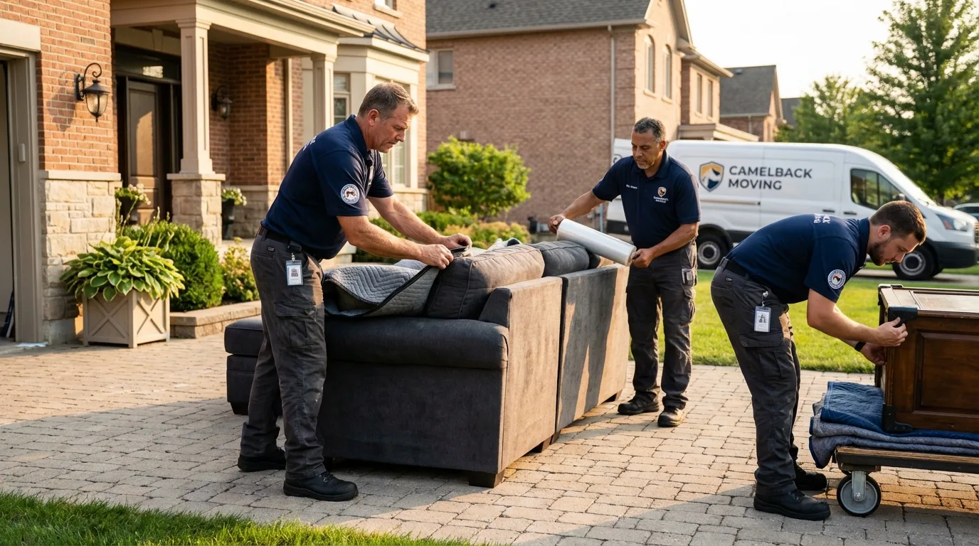 Large estate moving crew wrapping furniture in Bonner Springs, KS