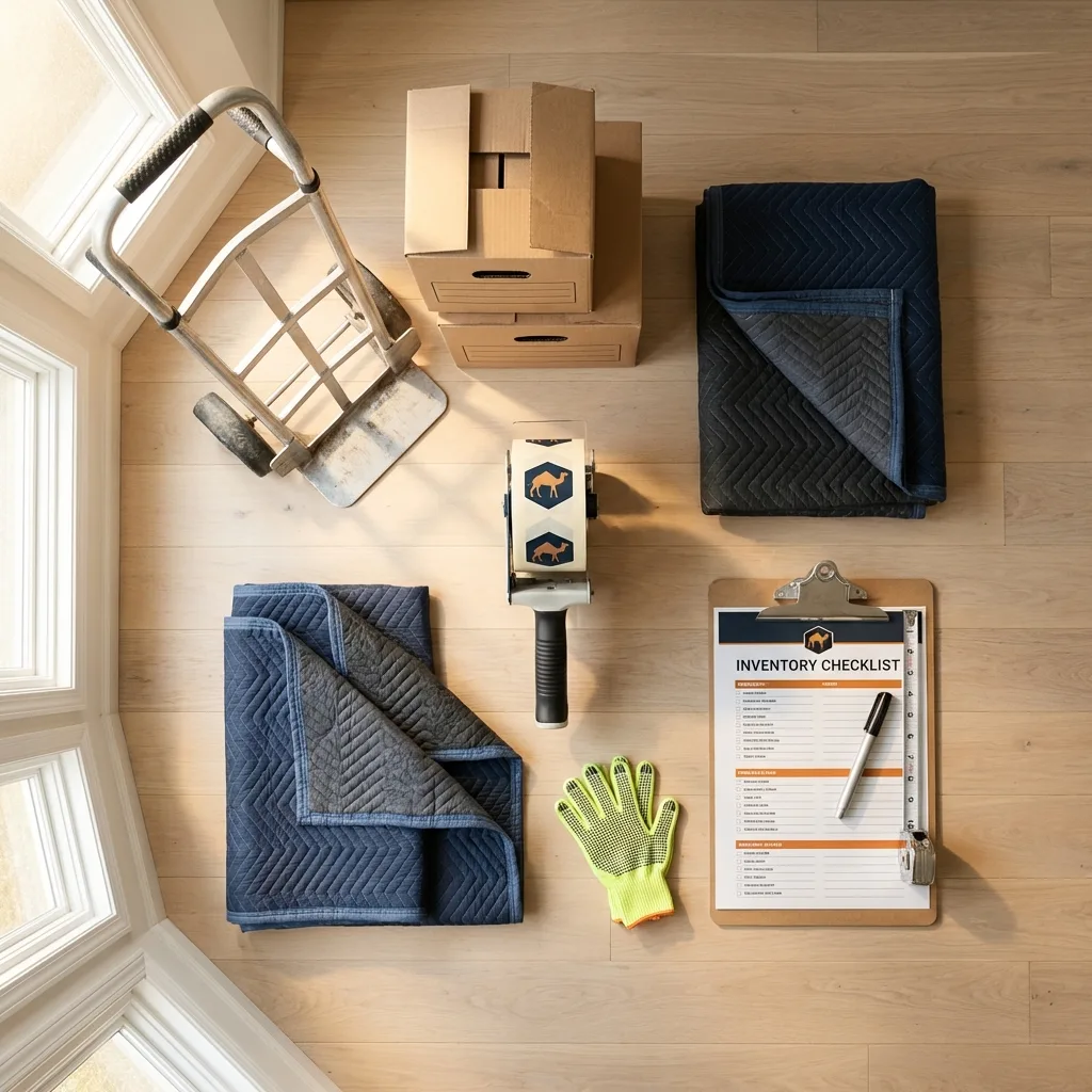 Professional moving supplies and packing materials layout for Bonner Springs residential relocations